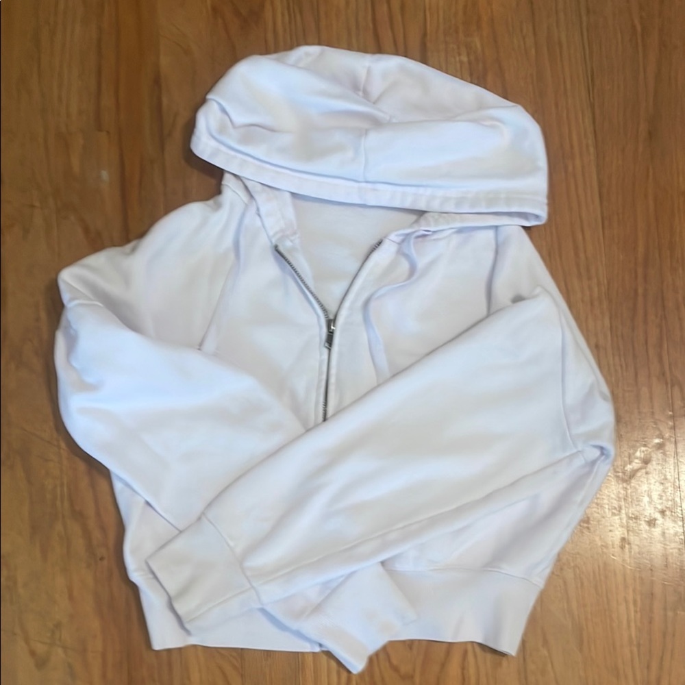 Tilly’s White Hooded Women's Zip Up